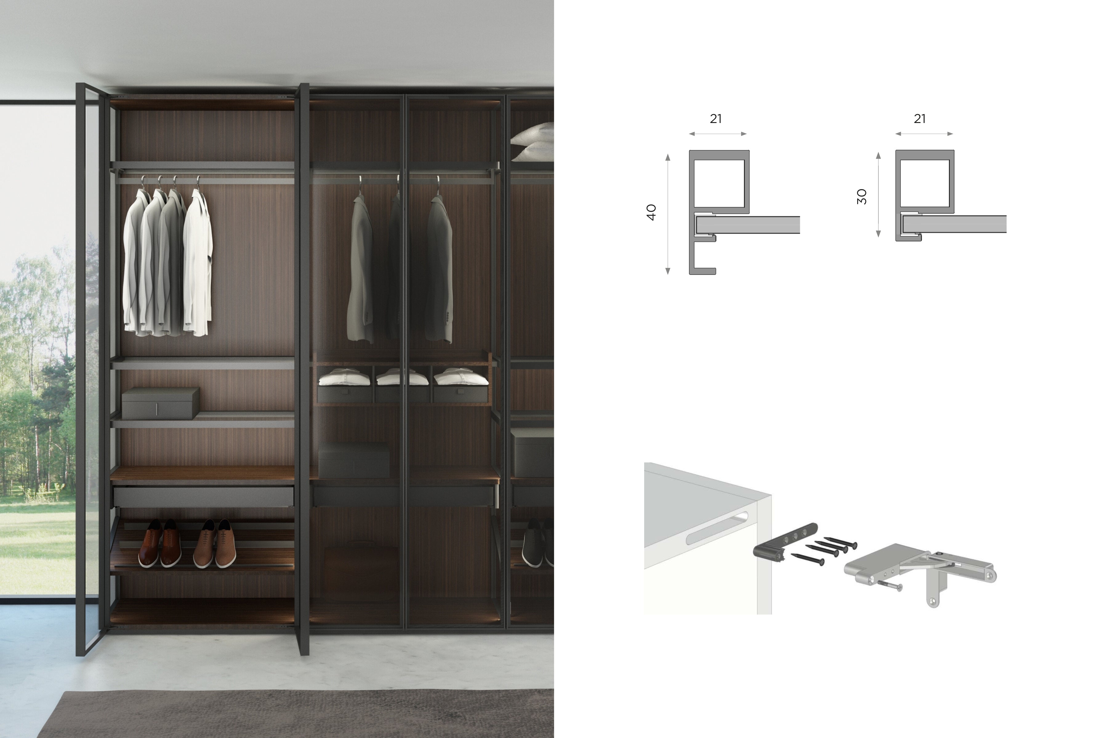 S - Profile Aluminium Glass Door Frame 30kg