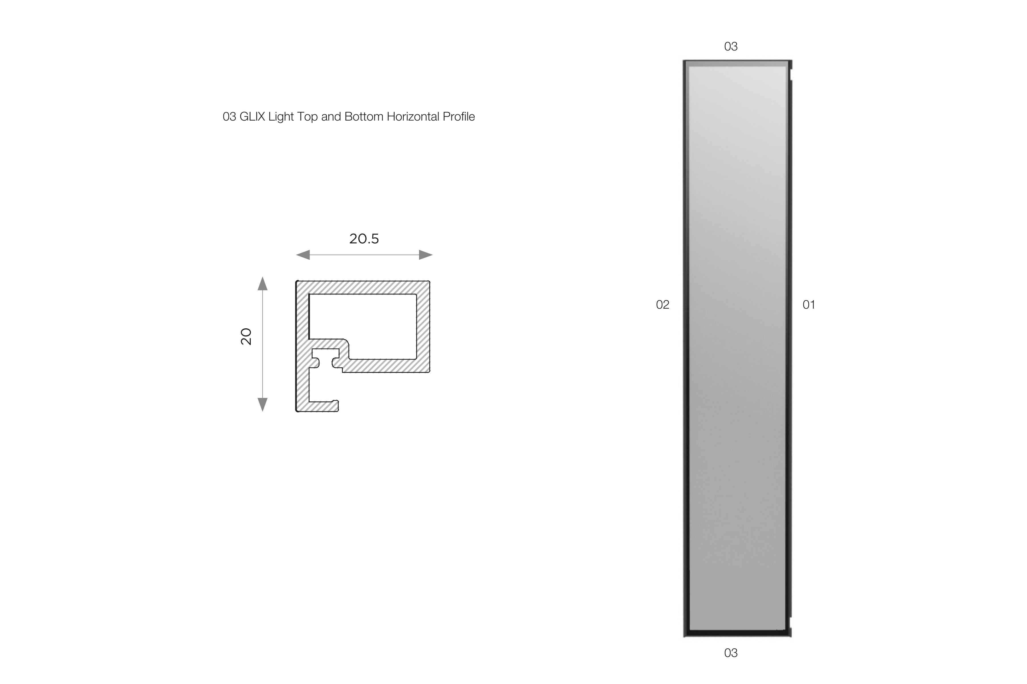 GLIX Light Bottom and Top Horizontal Profile