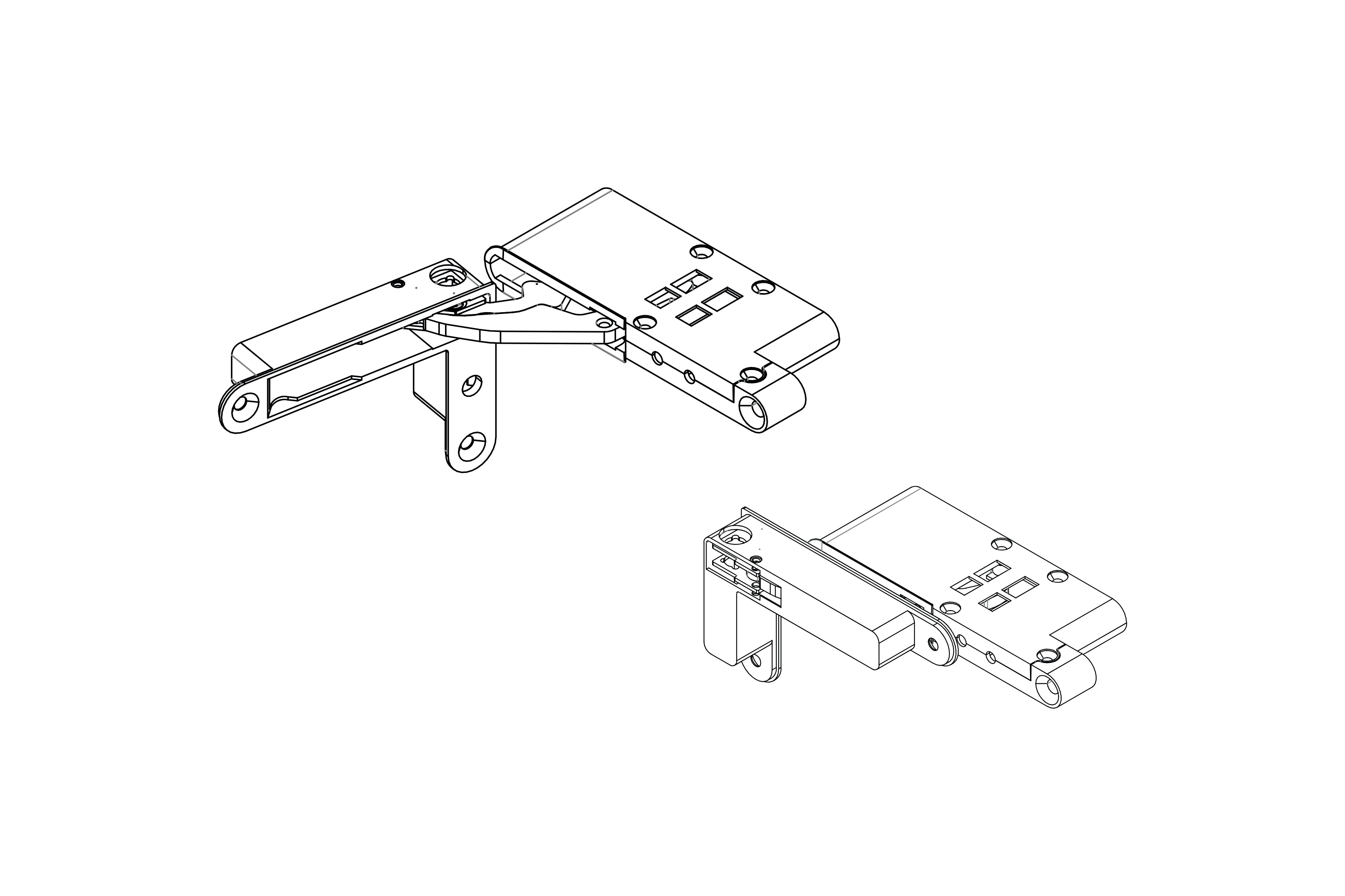 Set of Recessed Hinges 30kg - Soft Closing
